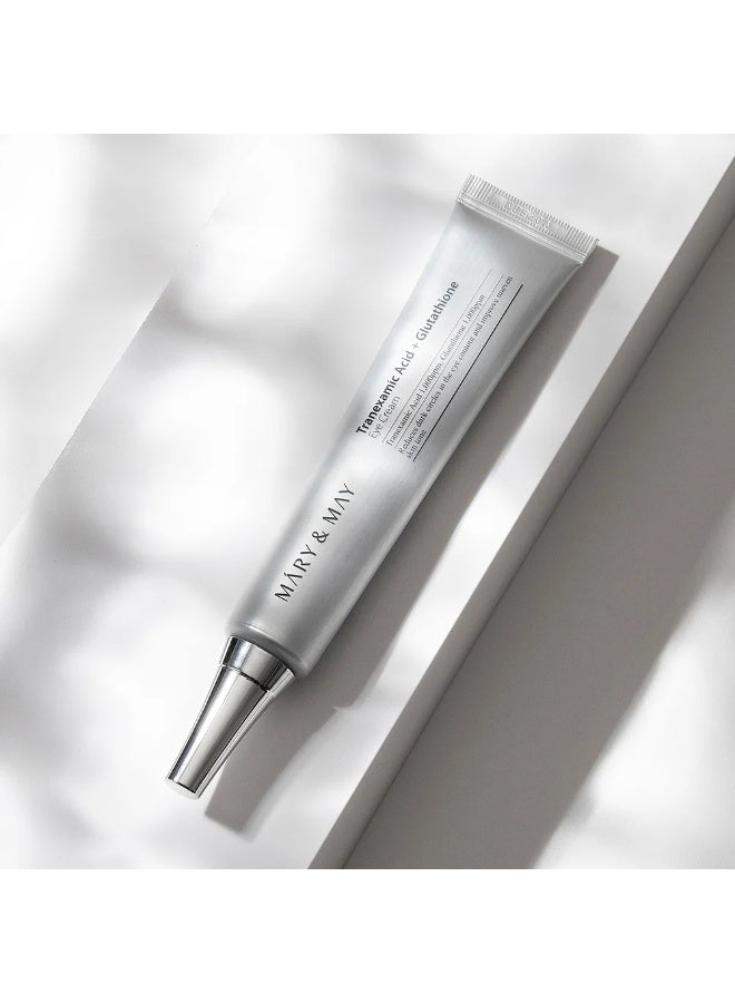 MARY & MAY Tranexamic Acid + Glutathione Eye Cream 30 g – Dark Circle Correcting & Brightening Eye Treatment (Original) - Image 3