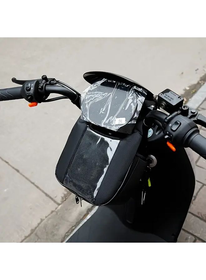 Motorcycle Electric Scooter Front Dashboard Bag With Touchscreen Holder Heavy Duty Handlebar Mount Smartphone Compatibility Secure Storage Compartment For Essentials Phone Keys Maps Slim Ride Design For Small Size - Image 4