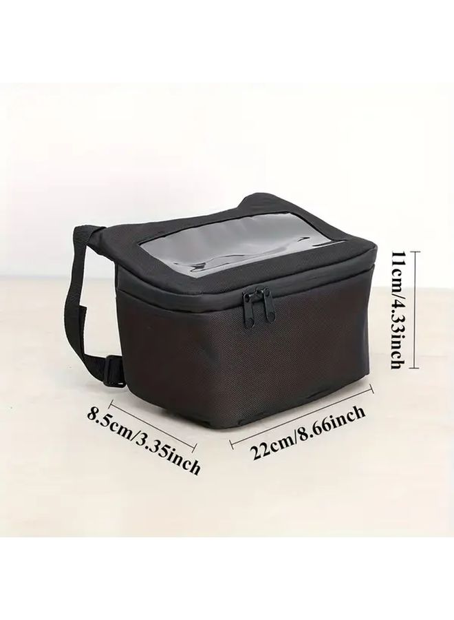 Motorcycle Electric Scooter Front Dashboard Bag With Touchscreen Holder Heavy Duty Handlebar Mount Smartphone Compatibility Secure Storage Compartment For Essentials Phone Keys Maps Slim Ride Design For Small Size - Image 3