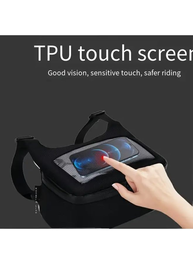 Motorcycle Electric Scooter Front Dashboard Bag With Touchscreen Holder Heavy Duty Handlebar Mount Smartphone Compatibility Secure Storage Compartment For Essentials Phone Keys Maps Slim Ride Design For Small Size - Image 5