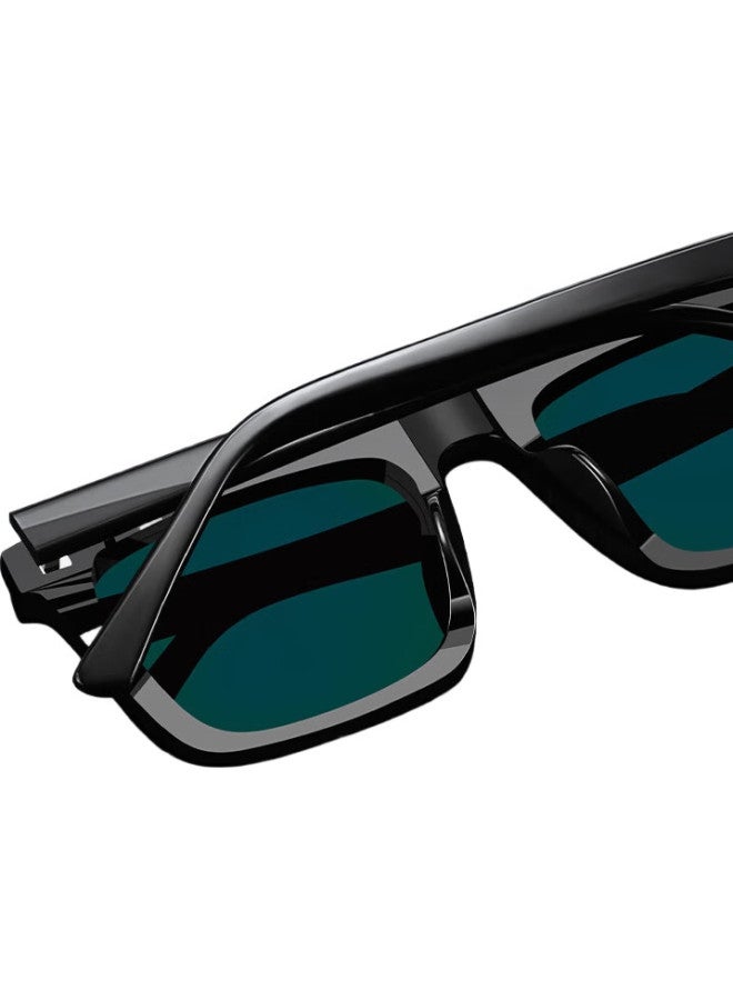 HLA Nylon Sunglasses, Fashionable Black Square Frame Glasses, Driving Uv Protection Sunglasses For Men, Gift, 210 - Image 2