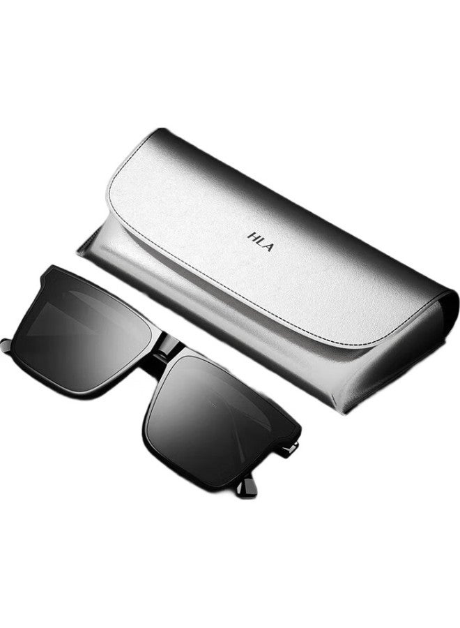 HLA Nylon Sunglasses, Fashionable Black Square Frame Glasses, Driving Uv Protection Sunglasses For Men, Gift, 210 - Image 1