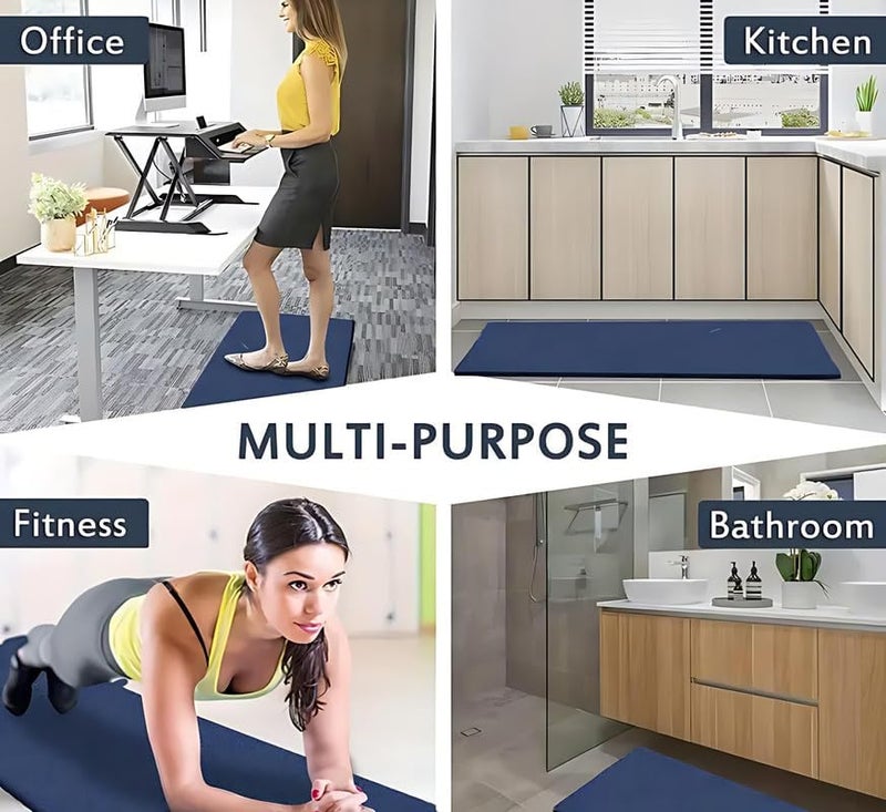 VNQ! Cushion Noodle Mat for Home Entrance, Heavy Indoor Outdoor Anti Slip PVC Floor Mat for Bedroom, Kitchen, for Bathroom, Doors, Office, Door Mat, Bath Mat Colour Blue|(2X4 Feet) - Image 3