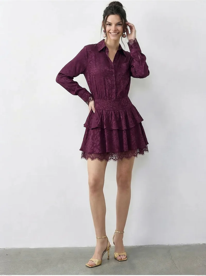 بيانكو لوتشي LUCCI Leopard Print Shirt Dress with Belt