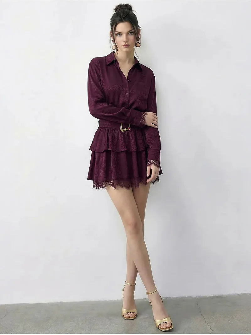 بيانكو لوتشي LUCCI Leopard Print Shirt Dress with Belt
