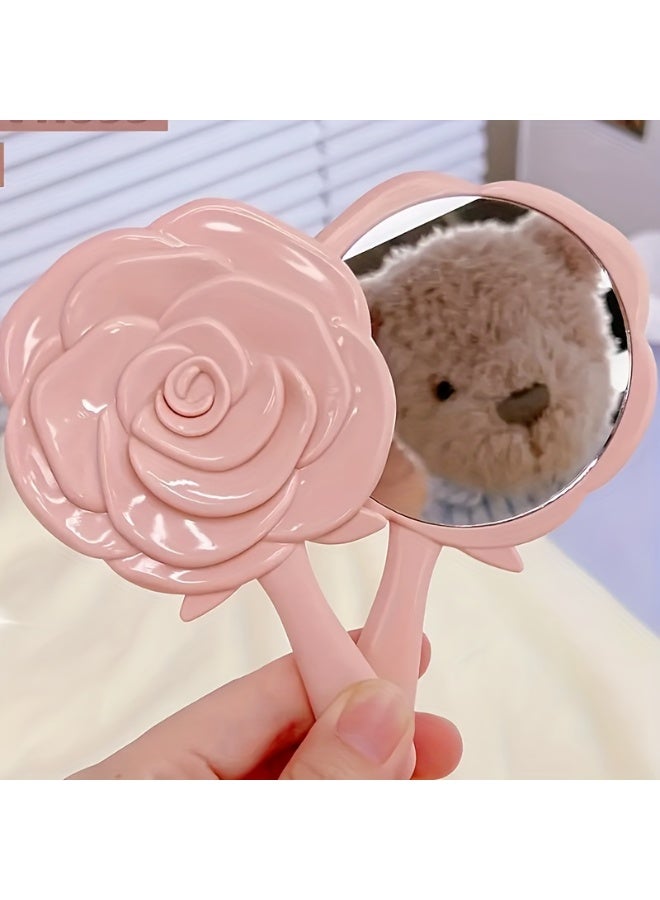 18pcs/6 Sets Plastic Compact Mirrors - Rose Design Bridal Shower Favors with Organza Bags & Thank You Cards, Party Gifts - Image 3