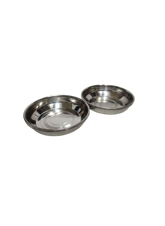 Dynore Dynore Stainless Steel Heavy Gauge Halwa PlatesDessert PlatesChutney PlateServing Plate Set of 4  - Image 3