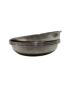 Dynore Dynore Stainless Steel Heavy Gauge Halwa PlatesDessert PlatesChutney PlateServing Plate Set of 4  - Image 2