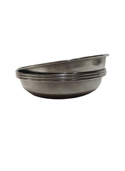Dynore Dynore Stainless Steel Heavy Gauge Halwa PlatesDessert PlatesChutney PlateServing Plate Set of 4  - Image 2