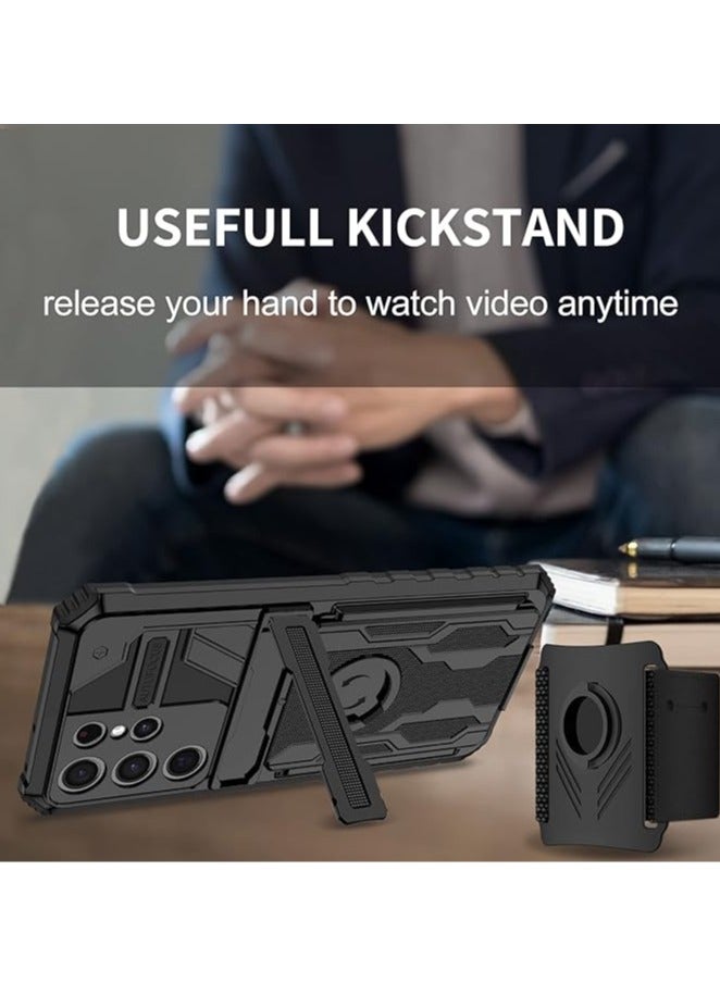 general Phone Case For Samsung Galaxy S23 Ultra /S23 Plus/S23 Phone Case 360° Running Armband Slim Bracket Hybrid Grip Heavy Duty Protection Phone Accessories - Image 3