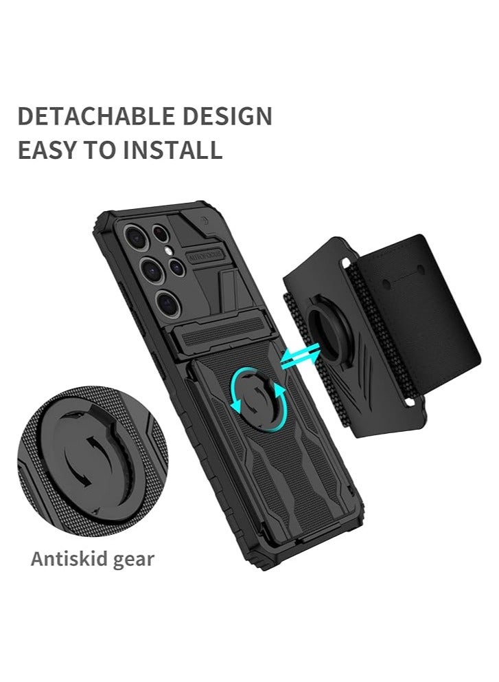 general Phone Case For Samsung Galaxy S23 Ultra /S23 Plus/S23 Phone Case 360° Running Armband Slim Bracket Hybrid Grip Heavy Duty Protection Phone Accessories - Image 2