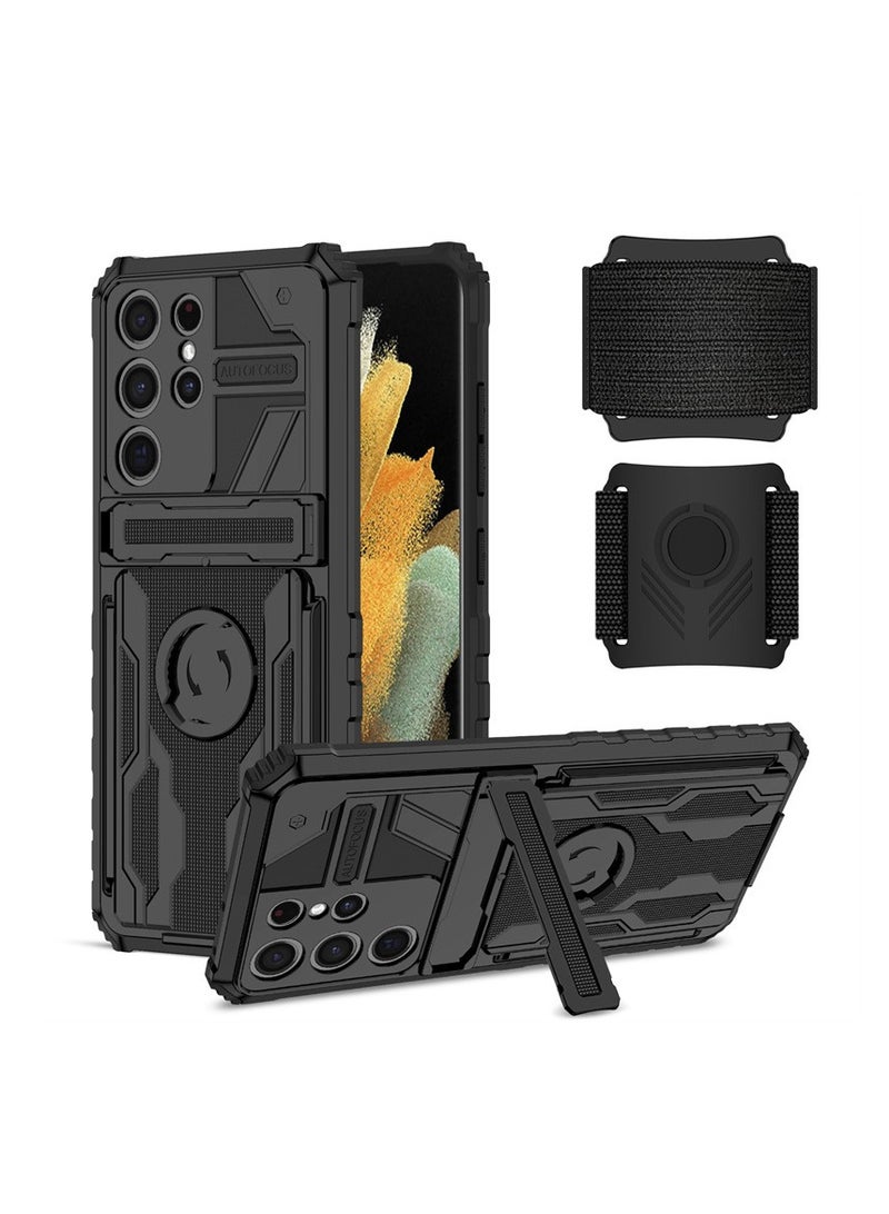 general Phone Case For Samsung Galaxy S23 Ultra /S23 Plus/S23 Phone Case 360° Running Armband Slim Bracket Hybrid Grip Heavy Duty Protection Phone Accessories - Image 1