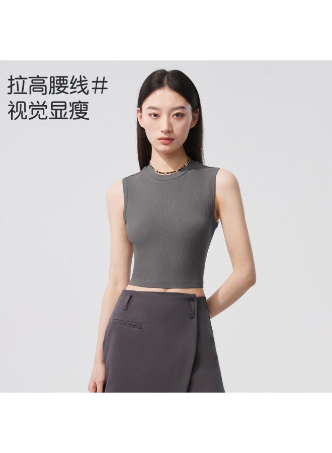 MIIOW Women'S Ribbed Round Neck Sleeveless Solid Color Camisole For Layering Or Outerwear - Image 5