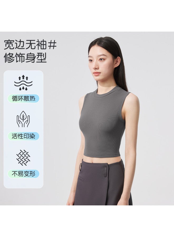 MIIOW Women'S Ribbed Round Neck Sleeveless Solid Color Camisole For Layering Or Outerwear - Image 3