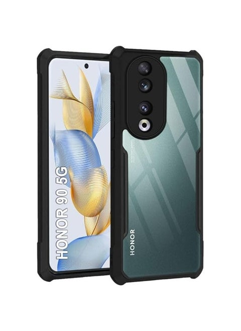 Honor 90 5G Mobile Phone Case Cover, Ultra-Thin Lightweight Cover Soft TPU Bumper + Acrylic Clear Back Case Cover