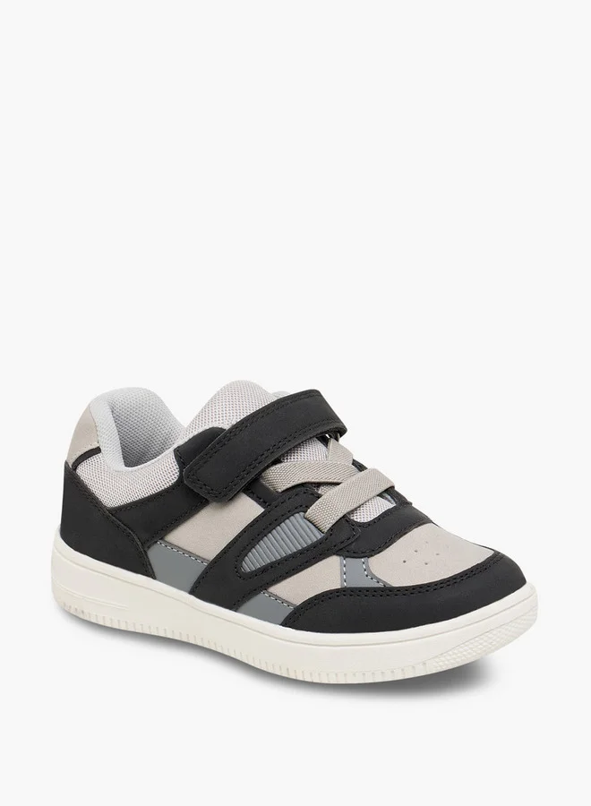 جونيورز Boys Panelled Sneakers with Hook and Loop Closure