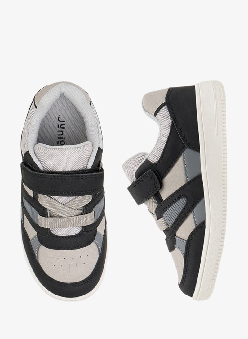 JUNIORS Boys Panelled Sneakers with Hook and Loop Closure - Image 3