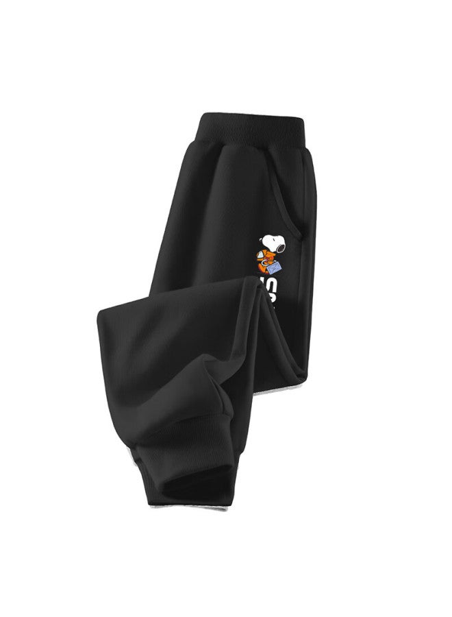 Snoopy Children's Pants, Autumn New Style, Boys And Girls Sports Sweatpants, Casual Trousers For Older Children, Space-black, 130 - Image 1