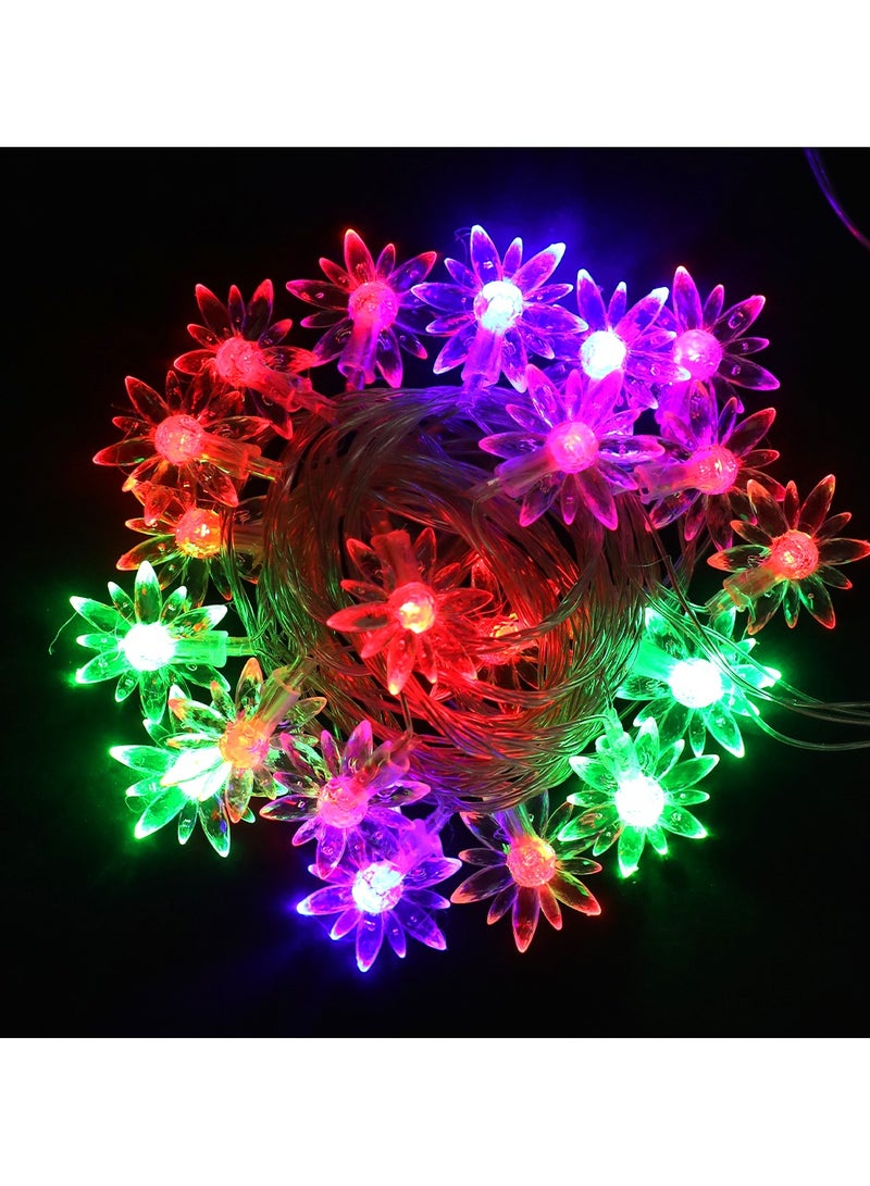 ZAYO LED Flower String Lights Multicolour Fairy Lights for Home Décor, Bedroom, Living Room, Balcony, Wedding, Party, Festival Diwali Decoration Lights - Image 1