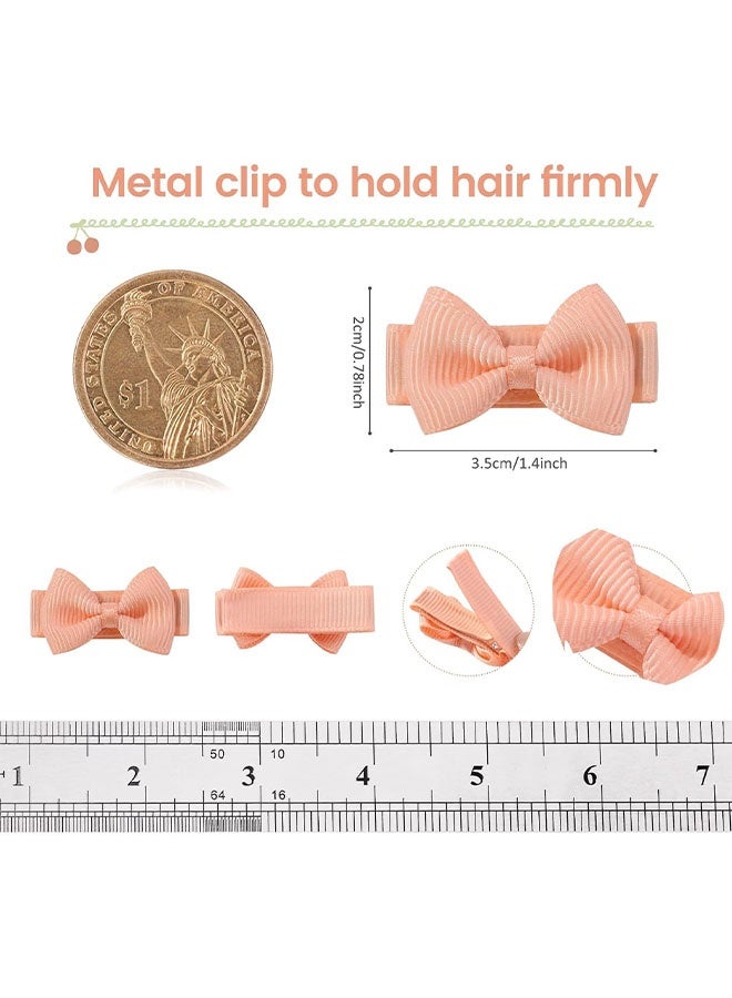 30PCS Mini Hair Bows for Little Girls – 1.4 Inch Grosgrain Ribbon Bow Clips, Fully Lined Alligator Hair Accessories for Infants & Toddlers (15 Color Pairs) - Image 2