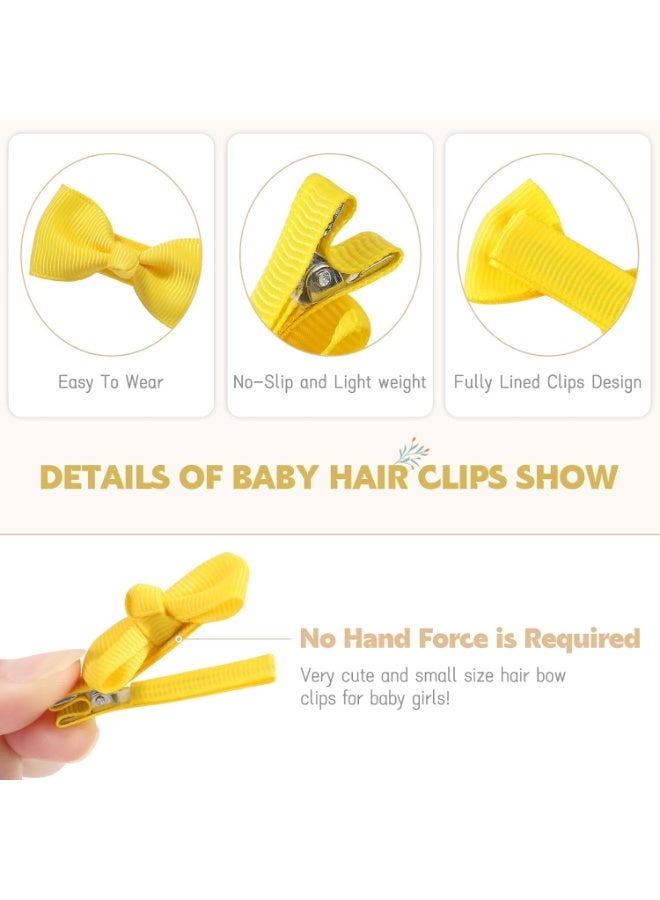 30PCS Mini Hair Bows for Little Girls – 1.4 Inch Grosgrain Ribbon Bow Clips, Fully Lined Alligator Hair Accessories for Infants & Toddlers (15 Color Pairs) - Image 3