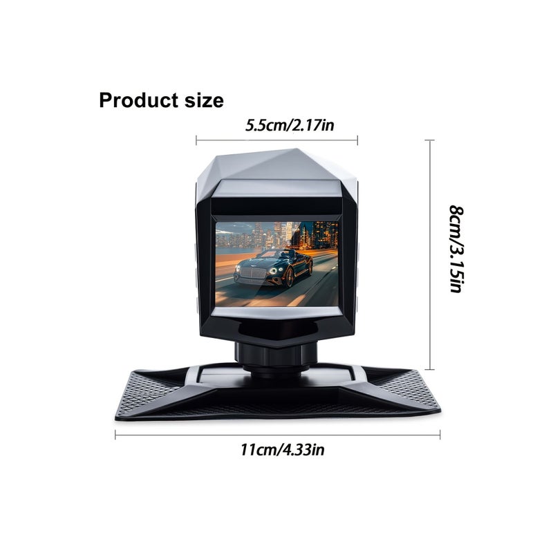 كاميرا سوداء 1080P كاملة الدقة لتسجيل الفيديو في السيارة مع شاشة عرض على لوحة القيادة LCD، زاوية واسعة 170 درجة مع خاصية WDR، رؤية ليلية ومراقبة عند الوقوف - Image 2