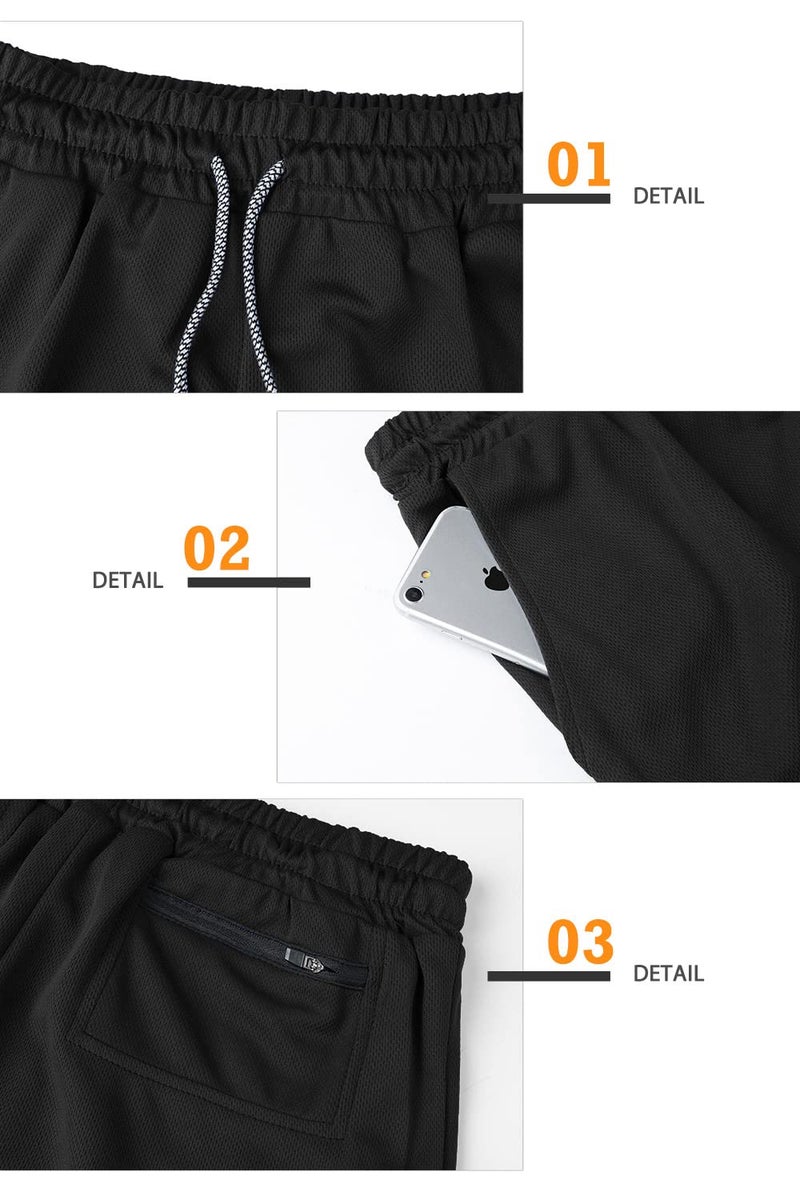 Surenow Men's Running Shorts Quick Dry Workout Gym Shorts Athletic 2-in-1 Stealth Shorts Outdoor Short for Men with Pockets - Image 4