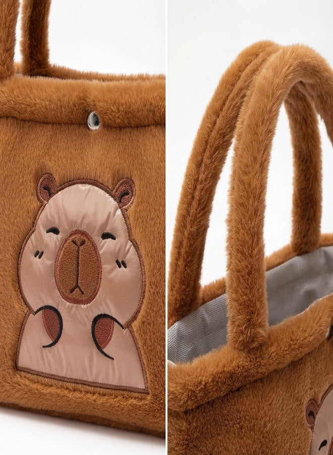 Capybara Plush Tote Bag for Women - 11.8x7.9 Inch Animal Capybara Wallet Style Outdoor Casual Capybara Wallet Bag women gift - Image 4