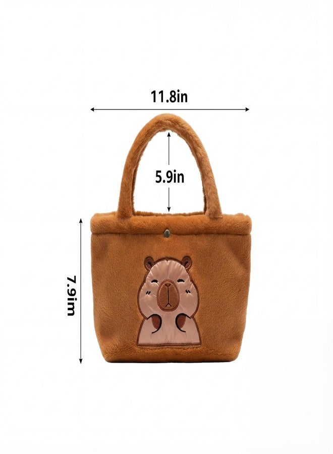 Capybara Plush Tote Bag for Women - 11.8x7.9 Inch Animal Capybara Wallet Style Outdoor Casual Capybara Wallet Bag women gift - Image 2