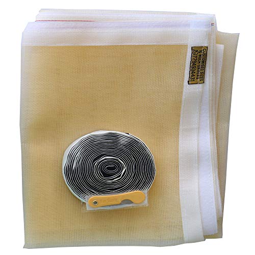 SAI PRASEEDA Fibreglass Mosquito Net for Windows 35 x 47 Inch_90 x120 Cm_3 x 4 Feet Ivory Color with Adhesive Hook and Loop Stitched to Net SP1 - Image 2