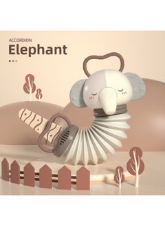 Children's Cartoon Elephant Lion Deer Accordion Music Caterpillar Baby Pacifying Musical Instrument Early Education Toy-Color:Elephant Musical Accordion (color Box Packaging)