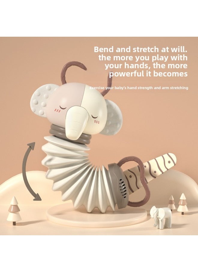 Generic - Children's Cartoon Elephant Lion Deer Accordion Music Caterpillar Baby Pacifying Musical Instrument Early Education Toy-Color:Elephant Musical Accordion (color Box Packaging) - Image 1