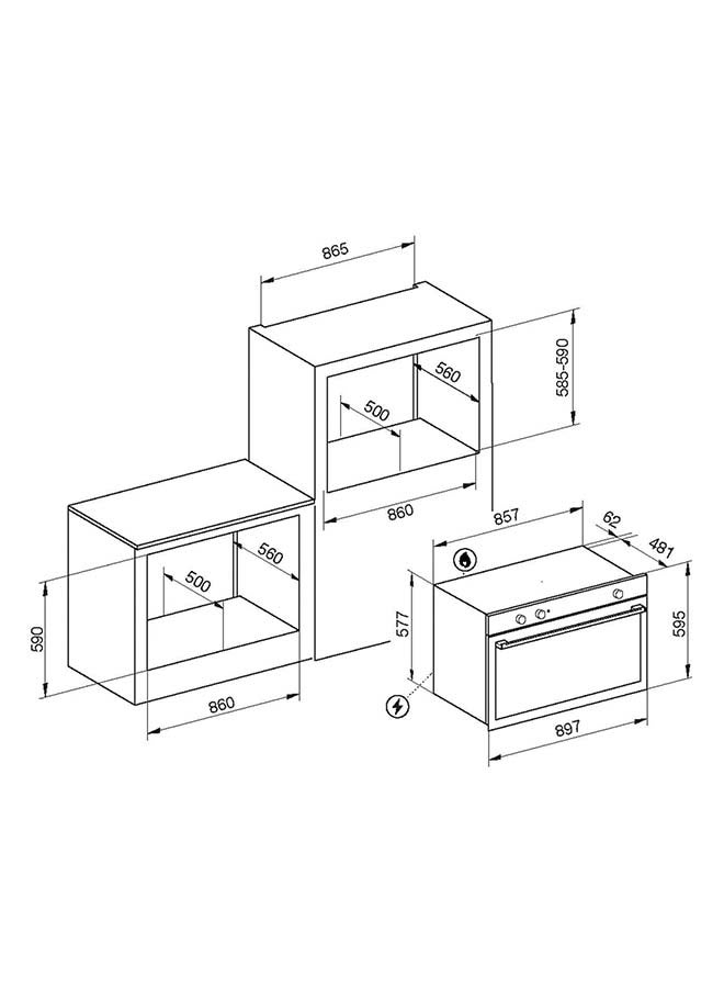 GLEMGAS Builtin Gas Oven 89.7CM Stainless Steel - Image 5
