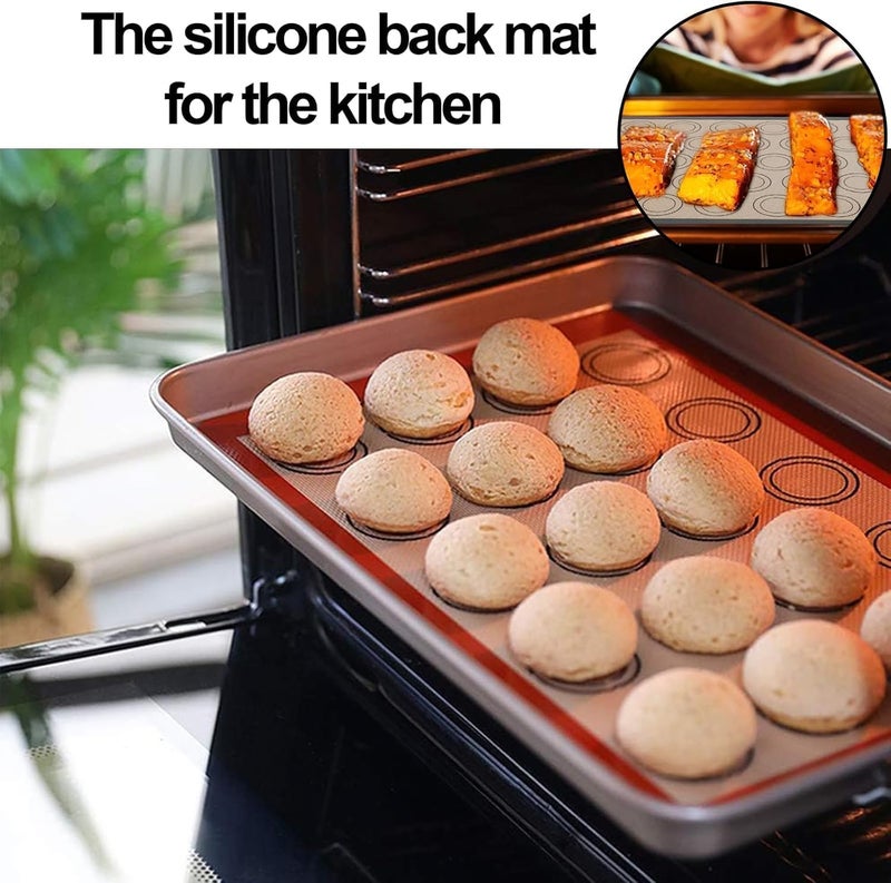 PureBake حصيرة خبز سيليكون 40x30 سم، سميكة جداً، غير لاصقة، مقاومة للحرارة، قابلة لإعادة الاستخدام، أدوات خبز، بسكويت، فطائر، بيتزا، ملحقات الخبز، خالية من BPA، سهلة التنظيف - (1 قطعة بني) - Image 5