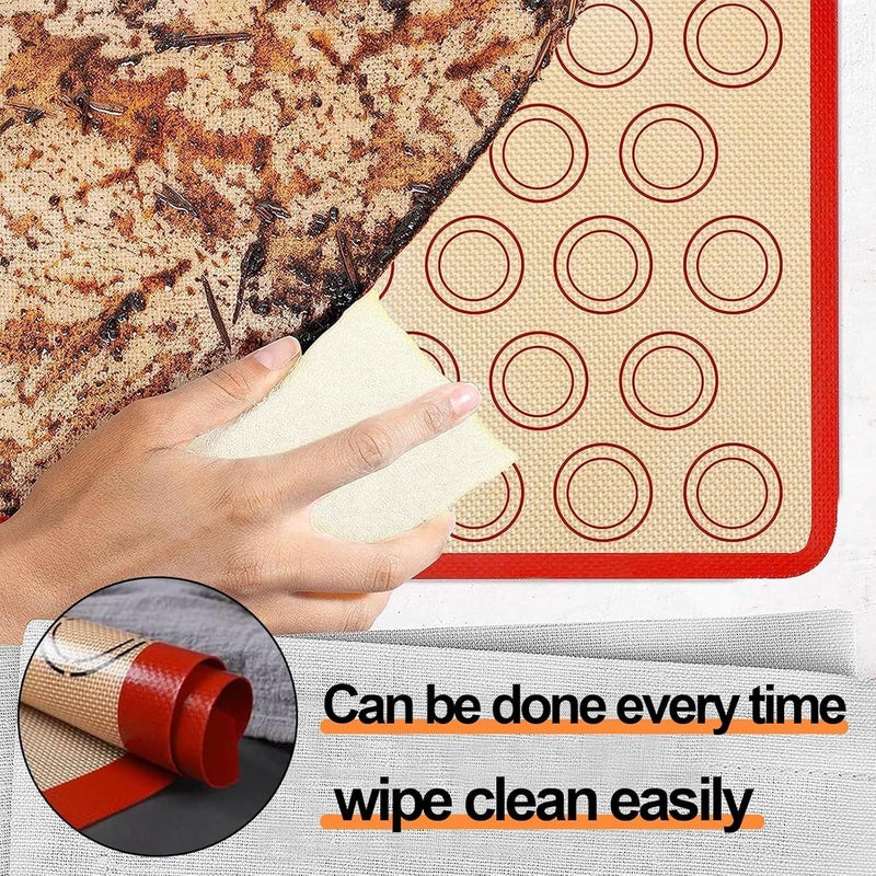 PureBake حصيرة خبز سيليكون 40x30 سم، سميكة جداً، غير لاصقة، مقاومة للحرارة، قابلة لإعادة الاستخدام، أدوات خبز، بسكويت، فطائر، بيتزا، ملحقات الخبز، خالية من BPA، سهلة التنظيف - (1 قطعة بني) - Image 3