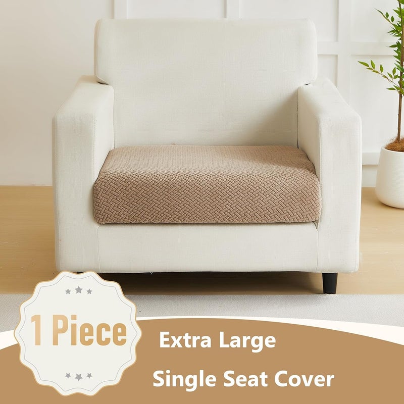 Yoovat Magic Sofa Covers Magic Sofa Couch Covers 2024 New Wear-Resistant Universal Sofa Cover Stretch for Sectional Slipcovers (Texture-Light Coffee,Extra Large Single Seat Cover) - Image 2