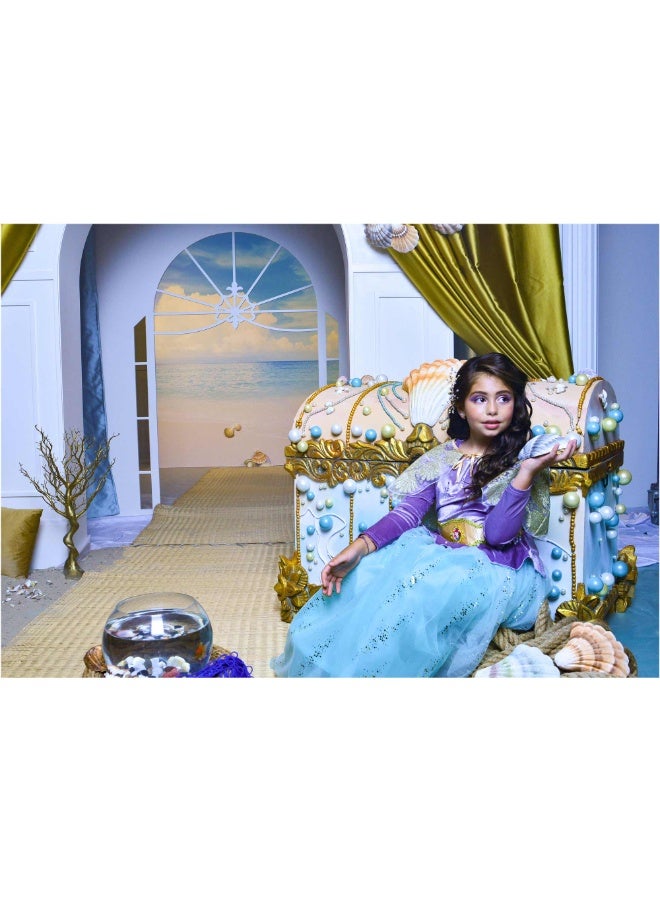 Ariel Costume Golden Princess Ariel Prestige Dress-Up M 7-8 - Image 2