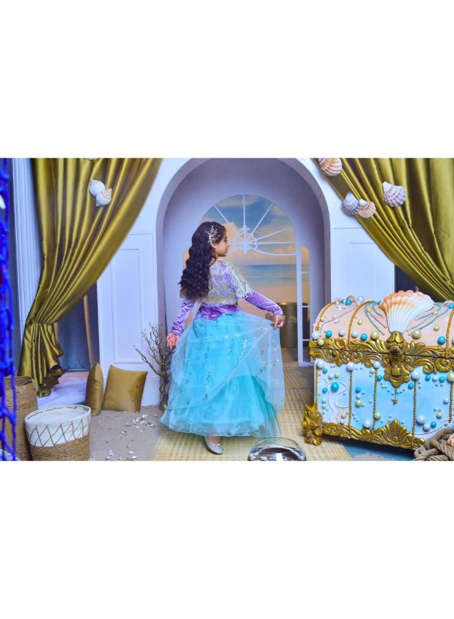 Ariel Costume Golden Princess Ariel Prestige Dress-Up M 7-8 - Image 4