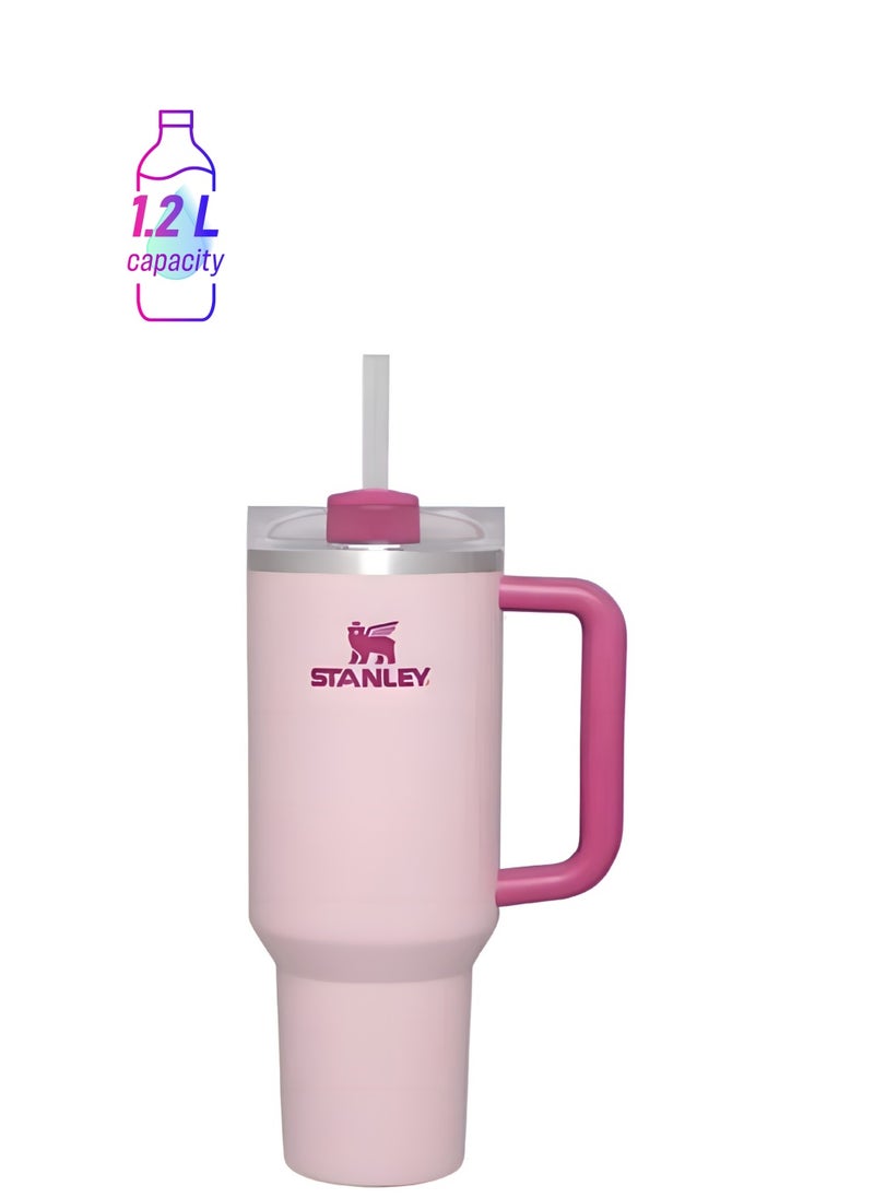 Stanley Quencher H2.0 FlowState Stainless Steel Vacuum Insulated Tumbler with Lid and Straw for Water, Iced Tea or Coffee, Smoothie and More, Flamingo Pink , 40 oz  - Image 1