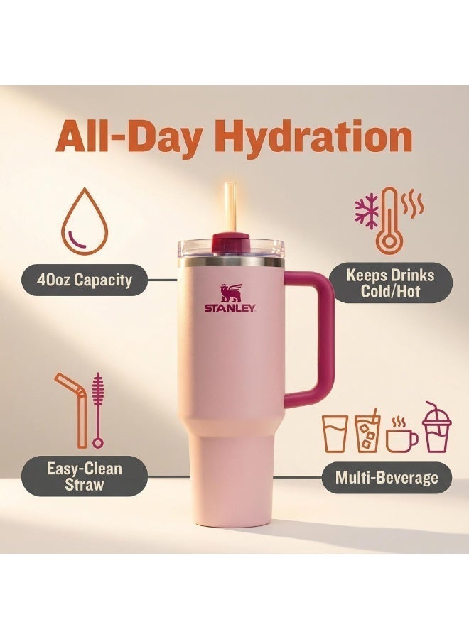 Stanley Quencher H2.0 FlowState Stainless Steel Vacuum Insulated Tumbler with Lid and Straw for Water, Iced Tea or Coffee, Smoothie and More, 40 oz - Image 5