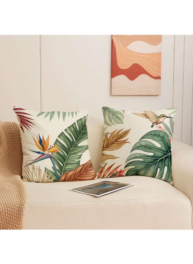 Bincoo Pillow Covers Set of 4, Throw Pillow Cover, Decorative Nature Plant Cushion Covers, For Living Room Sofa Couch Bed Pillowcases Home Garden Outdoor Decor 45 x 45 CM - Image 2