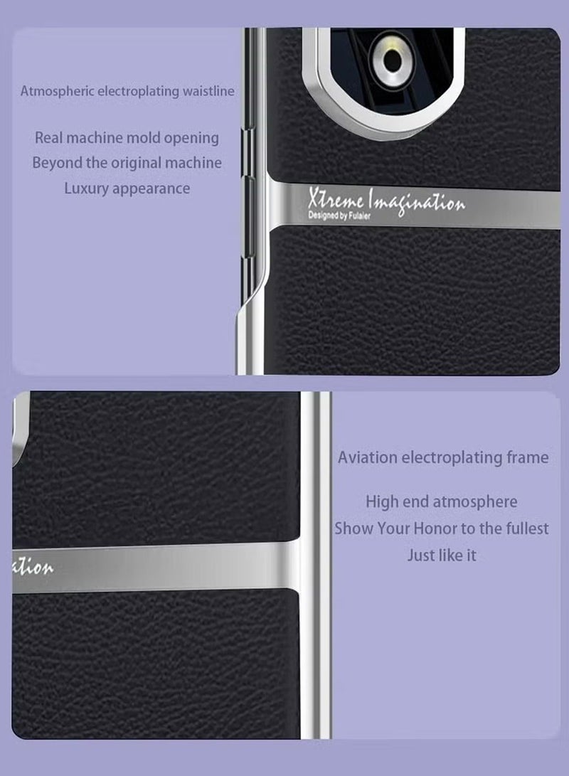 X-level Honor 90 Pro Case Cover with TPU Leather Camera Metal Len Protector 3 in 1 Anti-Scratch Anti-drop Anti-fingerprint slim light Protective Shockproof Back Cover For Honor 90 Pro Mobile Phone Accessory - Image 5