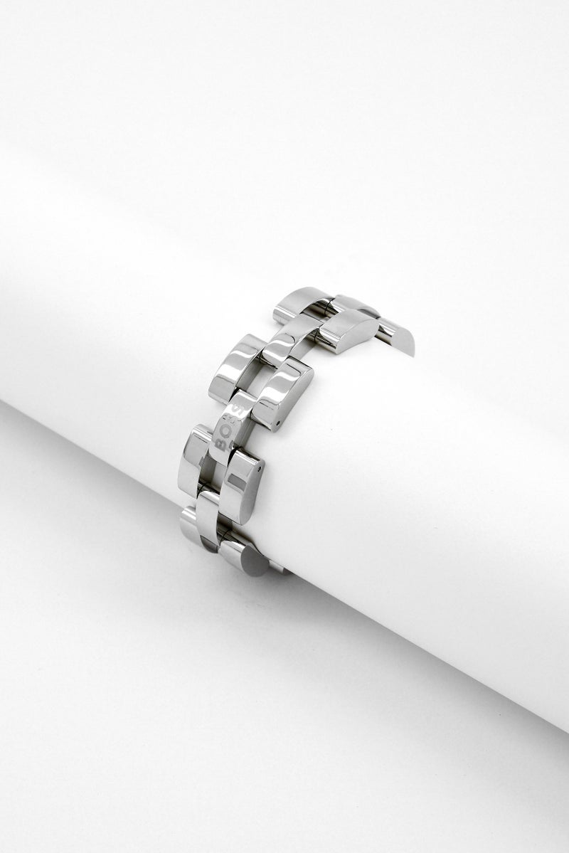 BOSS Men Stainless Steel Link Bracelet, Silver  - Image 3