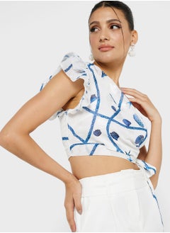 Ginger One Shoulder Printed Top  - Image 1