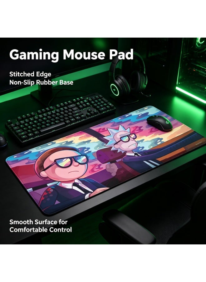 Rick And Morty Gaming Mouse Pad，Cute And Comfortable Computer Mouse Pad Wrist Support With Non-Slip Pu Base For Desktop Laptop Gaming Office,800mm*300mm - Image 4