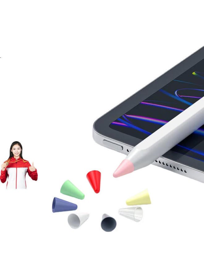 Linkstone Liantuo Apple Pencil Tip Protectors, Anti-Slip Noise-Reducing Wear-Resistant Pencil Tips Compatible With First And Second Generation, Pack Of Ten, Colorful - Image 2