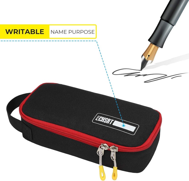 ECHSRT Large Pencil Case, Aesthetic Pen Pouch with Big Capacity, Minimalist Portable Stationery Bag with Handle for Office Organizer Aesthetic Pencil Cases - Image 3