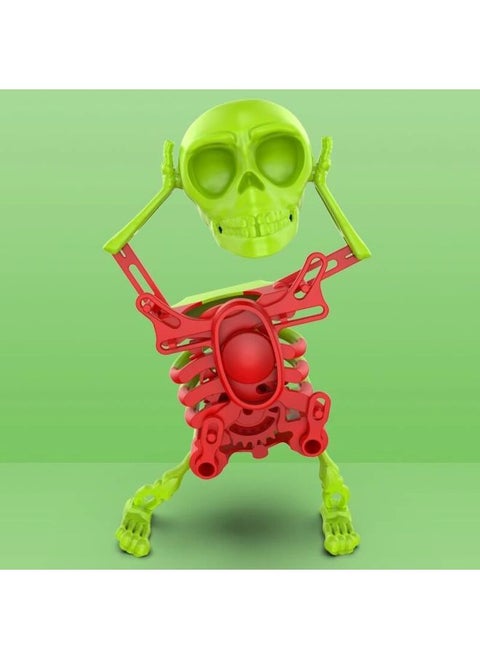 Shake Sound Explosions Skull Man Dancing Swing Coil Internet Celebrous 3D Printing Fun Small Toy Skull Toy Ornaments-Color: Dancing Skeleton Man 17cm (color Box) Needs To Be Bagged For Details
