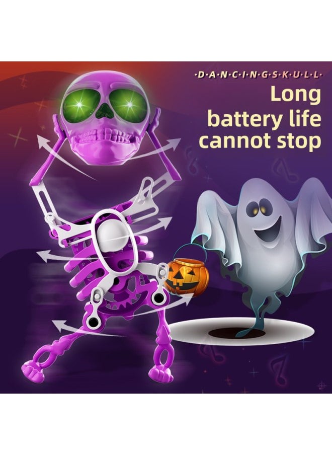 null - Shake Sound Explosions Skull Man Dancing Swing Coil Internet Celebrous 3D Printing Fun Small Toy Skull Toy Ornaments-Color: Dancing Skeleton Man 17cm (color Box) Needs To Be Bagged For Details - Image 1