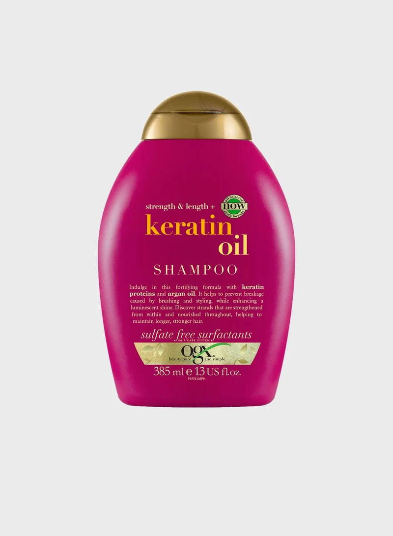 Ogx OGX Shampoo, Strength & Length+ Keratin Oil, New Gentle and PH Balanced Formula, 385ml